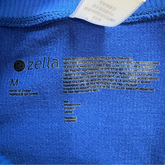ZELLA Activewear Pull Over Quarter Zip Long Sleeve Top Blue Medium - Picture 3 of 8